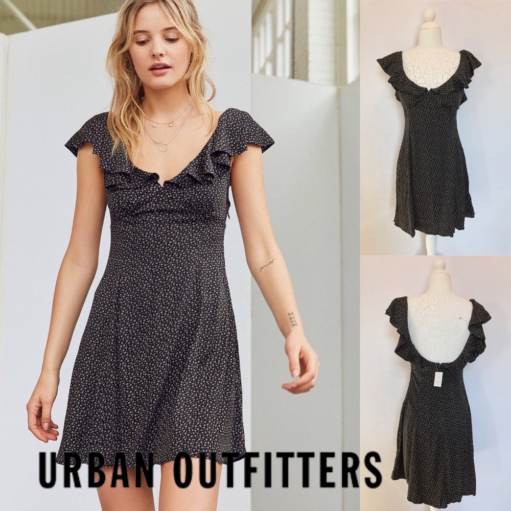Kimchi Blue Daisy May Black and White Ruffle Dress